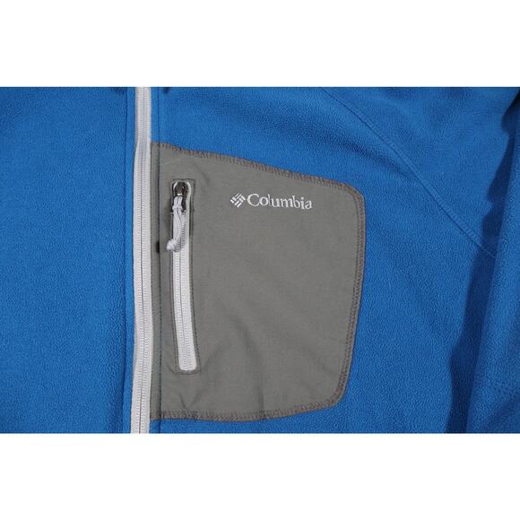 Columbia Jacket Mens XL Blue Full Zip Fleece Outdoor Layer Pocket Lightweight - Picture 3 of 6